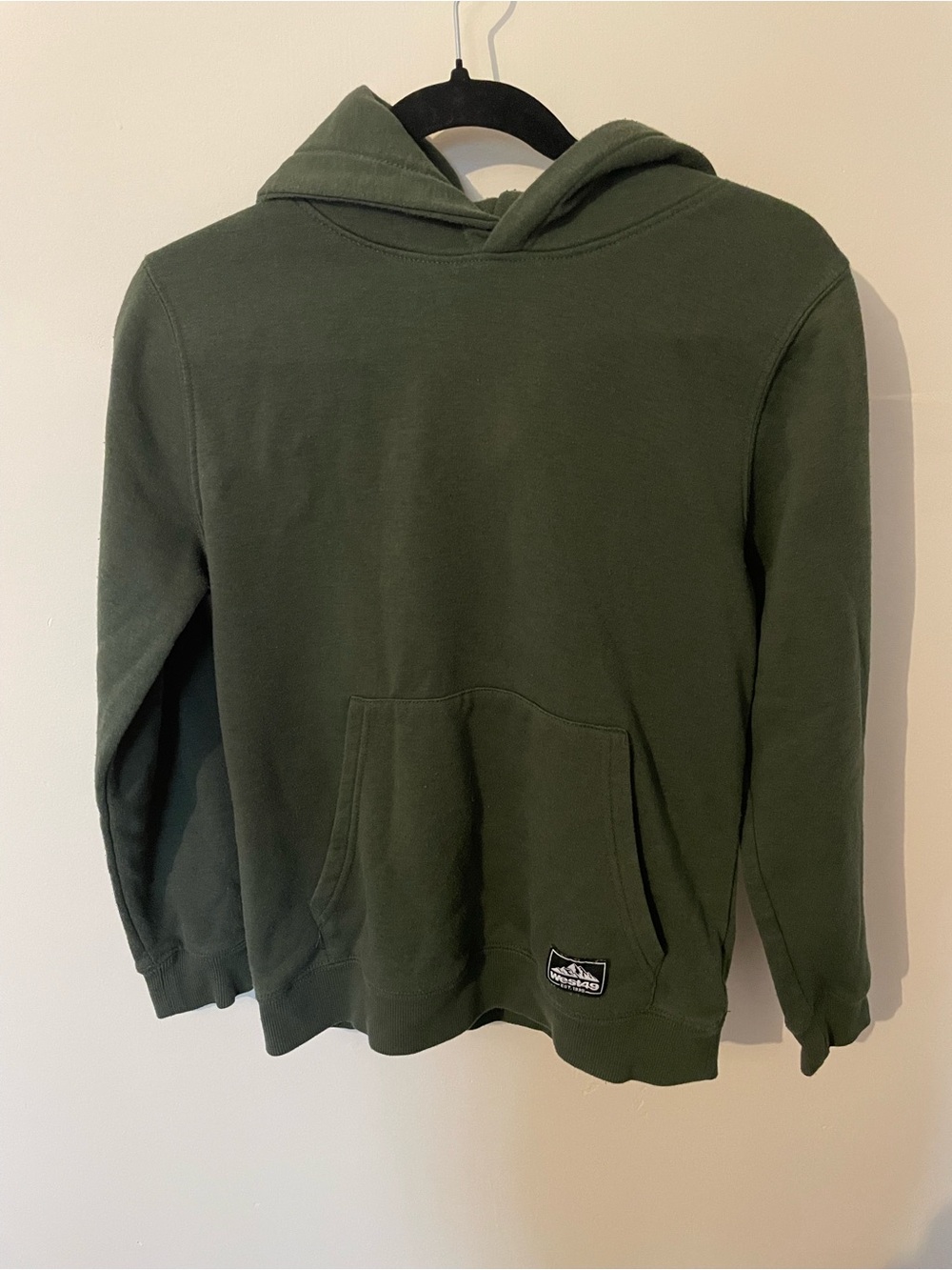Kid’s Green Hooded Pullover Sweatshirt with Front Pocket